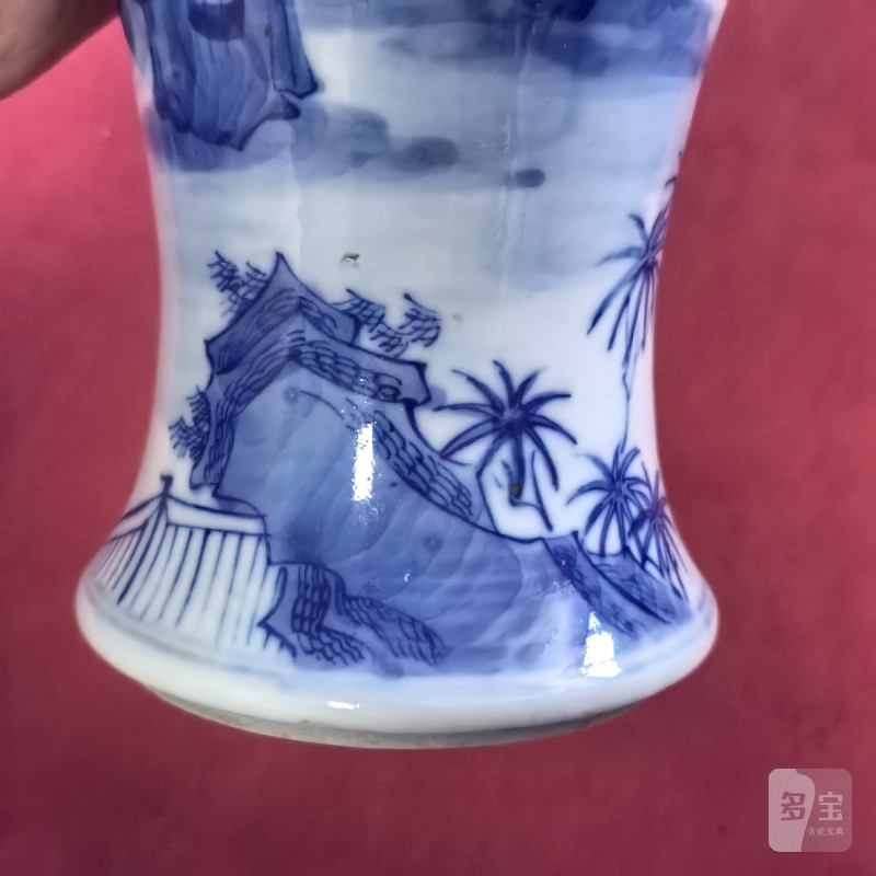 清晚期 青花人物故事图瓶 - 图10